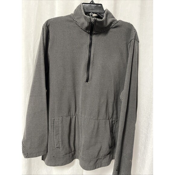 Cuddl Duds gray herringbone 1/4 zip pullover fleece Size XL - Picture 1 of 6